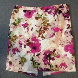 Pink Floral Pencil Skirt, Size 18